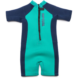 2019 Rip Curl Toddlers Dawn Patrol 1.5mm Spring Shorty Wetsuit Turquoise WSP7BK